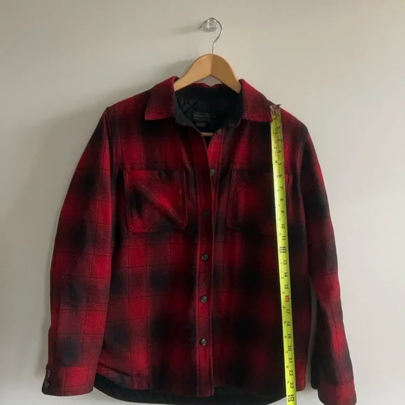 Pendleton red Shirt Jacket Quilted Lining Small - Picture 6 of 10